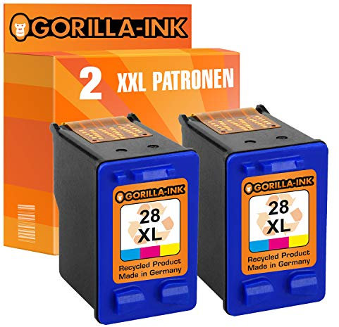 Gorilla-Ink 2 Druckerpatronen für HP-28XL | 2X Color je 21ml XXL-Inhalt