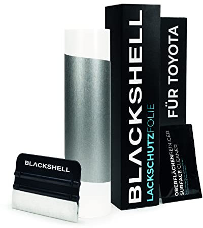 Blackshell® Ladekantenschutz Folie passend für Toyota RAV4 | Typ CA30W | Bj. 2006-2009 Aluminium gebürstet Silber - passgenauer Stoßstangenschutz inkl. Set für Folierung