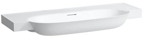 LAUFEN VAL Doppelwaschtisch, ohne Hahnloch, mit Überlauf, 1200x420mm, semi-trockener Bereich mittig, H8142820001091, Farbe: Weiß