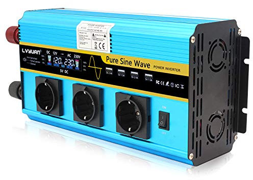 LVYUAN 2500W Sinus Wechselrichter 12V 230V Spannungswandler