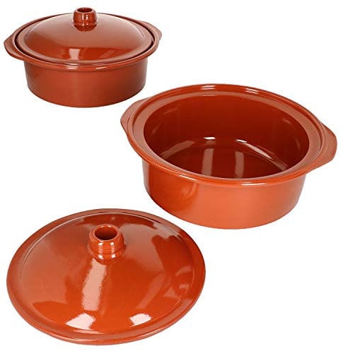 MamboCat - Set di 2 pentole in terracotta, 4,5 l + coperchio