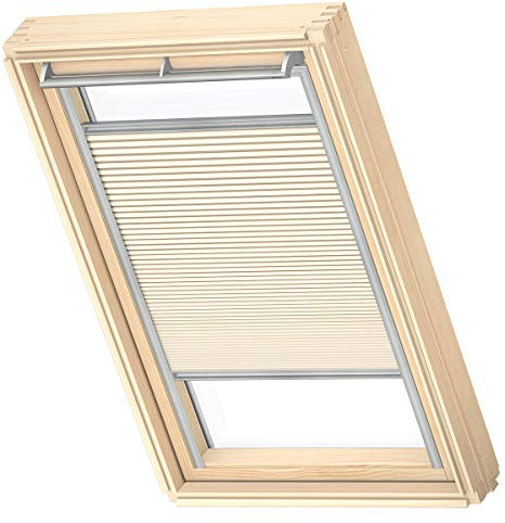 VELUX Original Wabenplissee, S08, Elfenbein, mit Grauer Führungsschiene