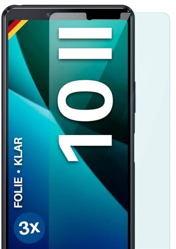 moex für Sony Xperia 10 II Schutzfolie Displayschutz Folie Ultra-klar HD 0,2 mm kompatibel mit jeder Hülle, Anbringen ohne Blasen, Handyfolie Extra Kratzfest, FlexProtect 3 Stück
