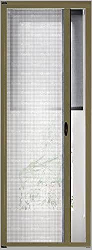 Zanzariera Universale Scorrimento Orizzontale Per Porte Portafinestra Balconi A Rullo Avvolgibile Profilo Riducibile Regolabile Telaio In Alluminio In Kit Fai Da Te Colore Marrone (150 x 250 cm)