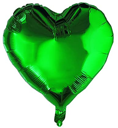 Oblique Unique® Herz Stern Folien Luftballon für Geburtstag Kindergeburtstag Hochzeit Party Feier Weihnachten Deko Folienballon - Wählbar (Herz Grün)