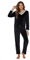 Ietaoo Velours Survêtements Femme Ensemble de Pyjama 2 Pièce Sportswear Jogging Hiver Col en V Sweatshirt et Pantalon Sweat Suit Tenue Sport Ensemble Vêtements de Nuit Noir M