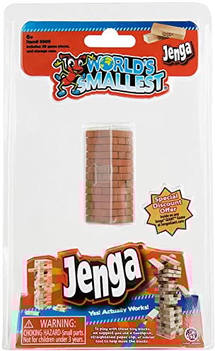 Worlds Smallest Super Impulse - 361223 Jenga - das weltbekannte Geschicklichkeitsspiel als Mini-Version, ab 6 Jahre