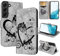 CASAFUNY Handyhülle für Samsung Galaxy S22 5G, Hülle Tasche PU Leder Flip Case Brieftasche Kartenfach Klapphülle Handytasche Case Schutzhülle für Samsung Galaxy S22 6,1 Zoll, Schwarz