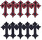 10 Stücke Kreuz Bestickte Flecken Für Kleidung Nähen Zubehör Dekorative Abzeichen Applique Bügeln Kleidung Rot/Schwarz Kreuz