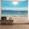 Banemi Vorraum Teppich, Wandteppich für Bett Blau Sonniger Strand Polyester Gobelin für Wohnzimmer Schlafzimmer 240x220CM