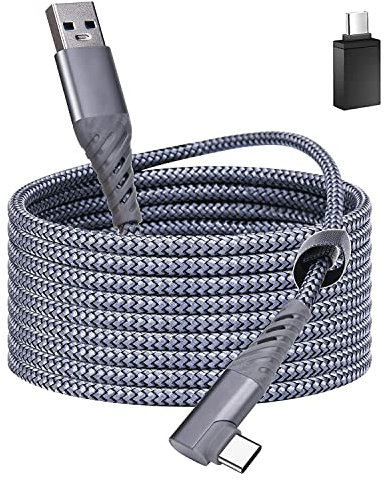Cavo VR Link compatibile per Oculus Quest 2, USB 3.0Tipo C a C 5 Gbps trasferimento dati ad alta velocità e cavo di ricarica veloce per cuffie di realtà virtuale e PC Gaming,(3m)