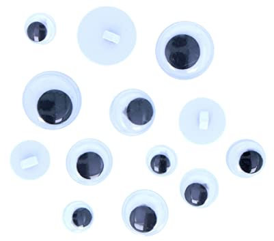 INNSPIRO Ojos móviles negros para coser medidas surtidas 52u, 97120