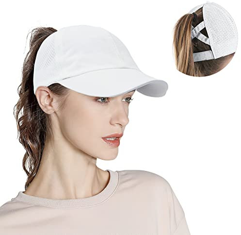 TAGVO Damen Baseball Cap Pferdeschwanz,Sommer Atmungsaktiv Mesh Baseballmütze, Outdoor Wasserdichte Schnell Trocknend Sportmütze Sportkappe,Faltbar Waschbar Verstellbar Basecap Sonnenhut Baseballkappe