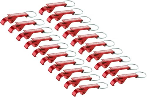 Flaschenöffner Schlüsselanhänger mit Name Wunschname Wunschtext personalisiert, Bieröffner mit Gravur, Bierflaschenöffner aus Aluminium mit Schlüsselring (20, rot)