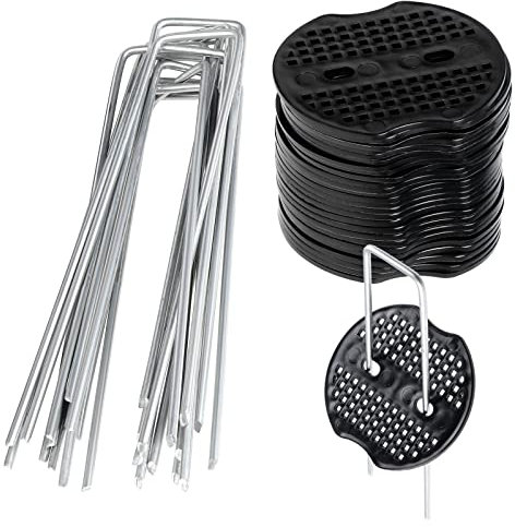 Fippy Lot de 30 piquets de Jardin, piquets de Jardin en Forme de U, piquets de Jardin Robustes pour Fixer Les Toiles de désherbage, Couvre-Sol, barrières Contre Les Mauvaises Herbes