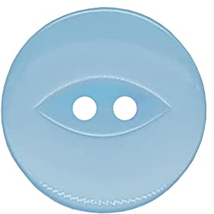 The Bead Shop 20 Pack Round Fish Eye Buttons, Baby Buttons, Sewing, Knitting & Crafts - Light Blue 19mm / 30 Lignes