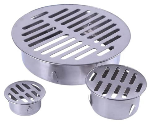 Abflussabdeckungen Abnehmbarer Bodenablauffilter, Edelstahl Balkon Drainage Dach Runde Bodenablauf Abdeckung Regenrohrkappe für Outdoor Balkon Hof Verwendung