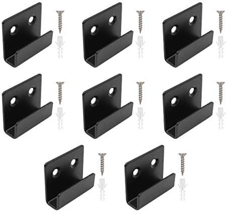 Tiardey 8PCS Acier Inoxydable U Support Miroir Supports Heavy Duty Miroir Crochets avec Vis Fit pour Panneaux Publicitaires Photo Miroir
