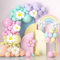FUNTE Pastel Balloon Arch Kit Pastel Party Decorations With Daisy Balloons,Pastel Balloons And Pastel Long Balloons Rainbow Balloons Arch Kit Baby Shower Balloon Arch For Birthday Gender Reveal