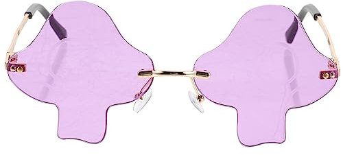LIFKOME Retro-brille Feen-sonnenbrille Rave-brille Personalisierte Sonnenbrille Deko Partybrillen Hawaii Sonnenbrille Randlose Sonnenbrille Weihnachtsbrille C5 Metall Zubehör Erwachsener