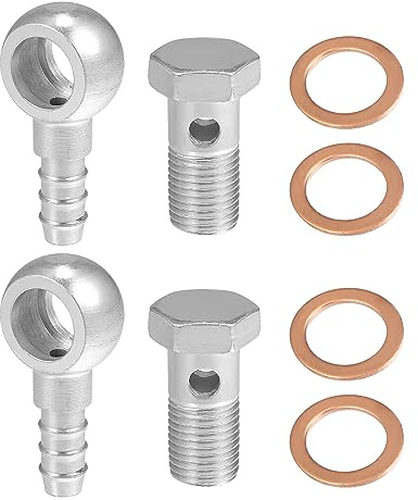 A ABSOPRO Raccord Ban-jo Argent 8 Pcs pour Freinage Moteur Métal