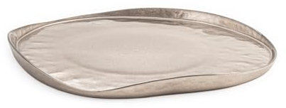 H&H Mush Taupe Set 6 Piatti in Vetro, Grigio, 28cm