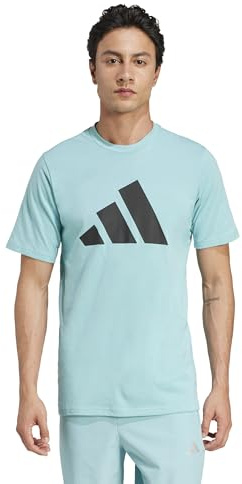 adidas Men's Train Essentials Feelready Logo Training Tee, Mint ton/Black, M