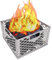 Feuerkorb, Feuerroste und Körbe, große Kapazität, quadratische Feuerkörbe für Kamine mit Griff, Edelstahl-Grillkorb, rostfrei, Smoker-Grillkorb für Zuhause, Zelte, Heizung, Wandern,
