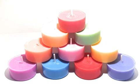 Bunte Refill Teelichter aus Bio Sojawachs/Rapswachs (20er Packung, Gemischt)