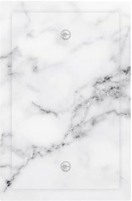 ybclf White Gray Marble Single Blank Light Switch Plates Grey Wall Plate Outlet Electrical Faceplate Covers Decorative Socket for Livingroom Bedroom Kitchen