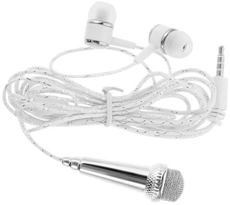HEMOTON Miniaturmikrofon für Telefon, Tragbares Gesangsmikrofon Silber | Kunststoffgehäuse, ohne Externe Stromversorgung, Sprachaufnahmen für Podcasting und Interviews