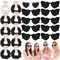 20 Stück JGA Brille Team Braut Haargummi,Bride Partybrille Herz Sonnenbrille,10 Herzförmige Brille + 10 Bride Haargummi,JGA Partybrillen und JGA Deko Accessoires für Junggesellinnenabschied (Schwarz)
