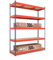 baudim - Schwerlastregal, Fachlast 1500kg, Robustes Lagerregal, Stahlregal, Lastenregal, Garageregal,Weitspannregal, Keller, Werkstatt, 216x160x60 Orange/Blau