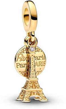 Feitery Compatible with Charms Pandora Armband Paris-Turm Gold Bead Charms für Damen Herz Anhänger Meerestiere