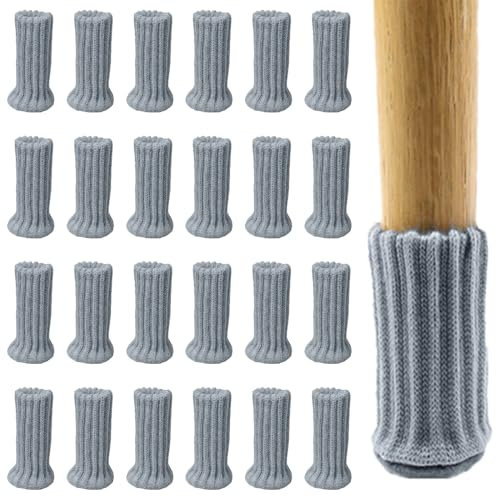 24pcs Chaussettes de Chaise Mobilier en Feutre, Chaussette Chaise pour Pieds de Chaise, Patins Antidérapants, Évitez Les Rayures et Le Bruit pour Convient aux Pieds de Chaise de 1 à 2 de Diamètre