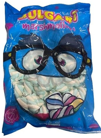 Marshmallow Treccia Bianco Azzurra Senza Glutine, 1 KG, Compleanni, Battesimi, Nascite, Eventi