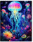 Diamond Painting Meeresboden,Diamond Painting Erwachsene Jellyfish,Diamond Art Erwachsene Set Home Wand Dekor for Gift(30x40cm)