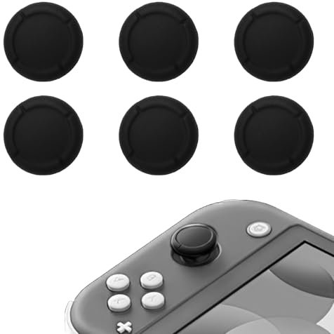 6 Pièces Capuchon de Joystick, Joysticks Capuchons, Capuchons de Joystick de Rechange Thumbsticks Grips Caps en Silicone Housse de Protection Noire pour Manette