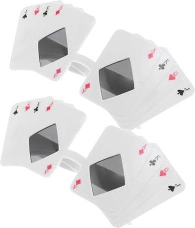 BESTYASH 2 Stück Poker-themen-brillen Lustige Brillen Für Erwachsene Halloween-dekorations-party-zubehör Einzigartige Sonnenbrillen Mit Pokerkarten-muster Für Männer Und Frauen