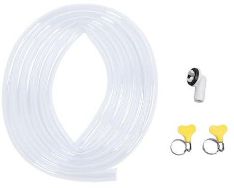 Senrusa 10FT Air Conditioner Drain Hose Plastic Leakproof Portable Universal AC Drain Hose Kit with Connector and Clamp for Replacement