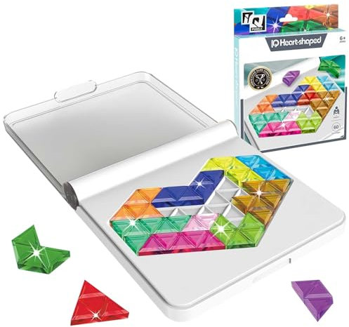 Tangram Puzzle 12 Stück Jigsaw Puzzle 3D Puzzle Model Kit Shape Block von 60 Levels Kunststoff Geometrie Puzzle Spielzeug pädagogische Lernspielzeug für Kinder & Erwachsene (Herz)