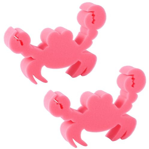 BOXOB 2pcs Éponge Absorbante pour Spa, Forme de Crabe Éponge à Huile pour Jacuzzi Très Élastiques Éponge Absorbante Accessoires de Nettoyage pour Jacuzzi Gonflable Spa Piscine (Rose)