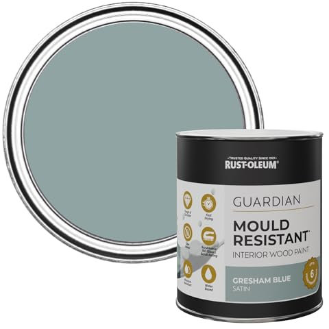 Rust-Oleum Blue Guardian Mould Resistant Interior Wood Paint in Satin Finish - Gresham Blue 750ml