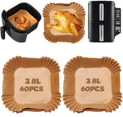 Lot de 120 feuilles de papier sulfurisé pour friteuse à air chaud Ninja, Airfryer Ninja Double Stack 7,6 l, friteuse à air chaud, accessoires pour Ninja SL300EU
