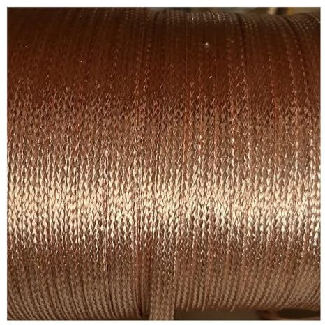 FOVAOK Funda de cable trenzado de cobre de 1/2/5 m, chapado en estañado, 2 ~ 28 mm, funda de metal, blindado, protector de cable blindado (cobre puro, ancho 25 mm_5 m)