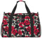Red Rose Garden - Borsa da viaggio con stampa da giardino di grandi dimensioni, borsa da viaggio a mano, borsa da viaggio per aereo, nera, taglia unica, Nero, One Size