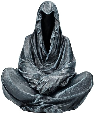 Figuren Shop GmbH Sensenmann Reaper Räucherkegelhalter – Gothic Figur mit Rauch-Effekt & Geheimfach, 17 cm