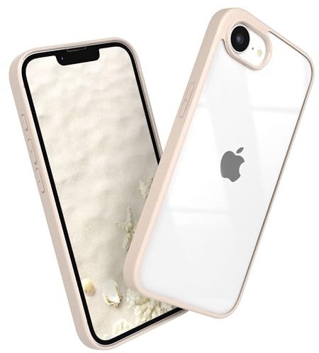 EAZY CASE Clear Hybrid Bumper Hülle kompatibel mit iPhone 16e, Handyhülle mit Ultra Aufprallschutz, Stoßfest und Kratzfest, dünne Schutzhülle mit Kameraschutz, Handy Case, Beige