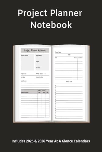 Project Planner Notebook: Organizer for Business Projects | Simplified Workbook for Tasks, Checklist and Planning with a 2-Page Layout | To-Do List and Project Tracker for School or Work