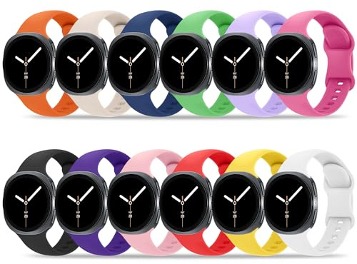 Tiorecime Paquete de 12 correas compatibles con Samsung Galaxy Watch 8 de 40 mm, 44 mm, Galaxy Watch 8 Classic de 46 mm, Galaxy Watch Ultra de 47 mm, correa de repuesto para mujeres y hombres, correa